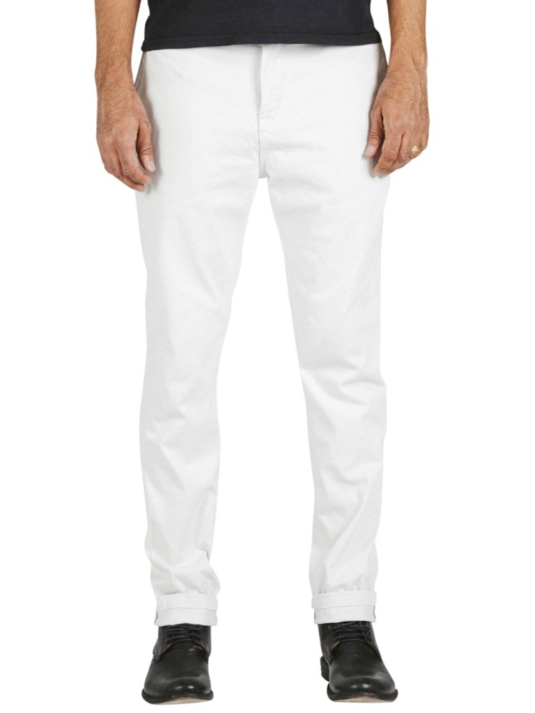 Hiroshi Kato Heather White Denit Stretch Chino Nwt